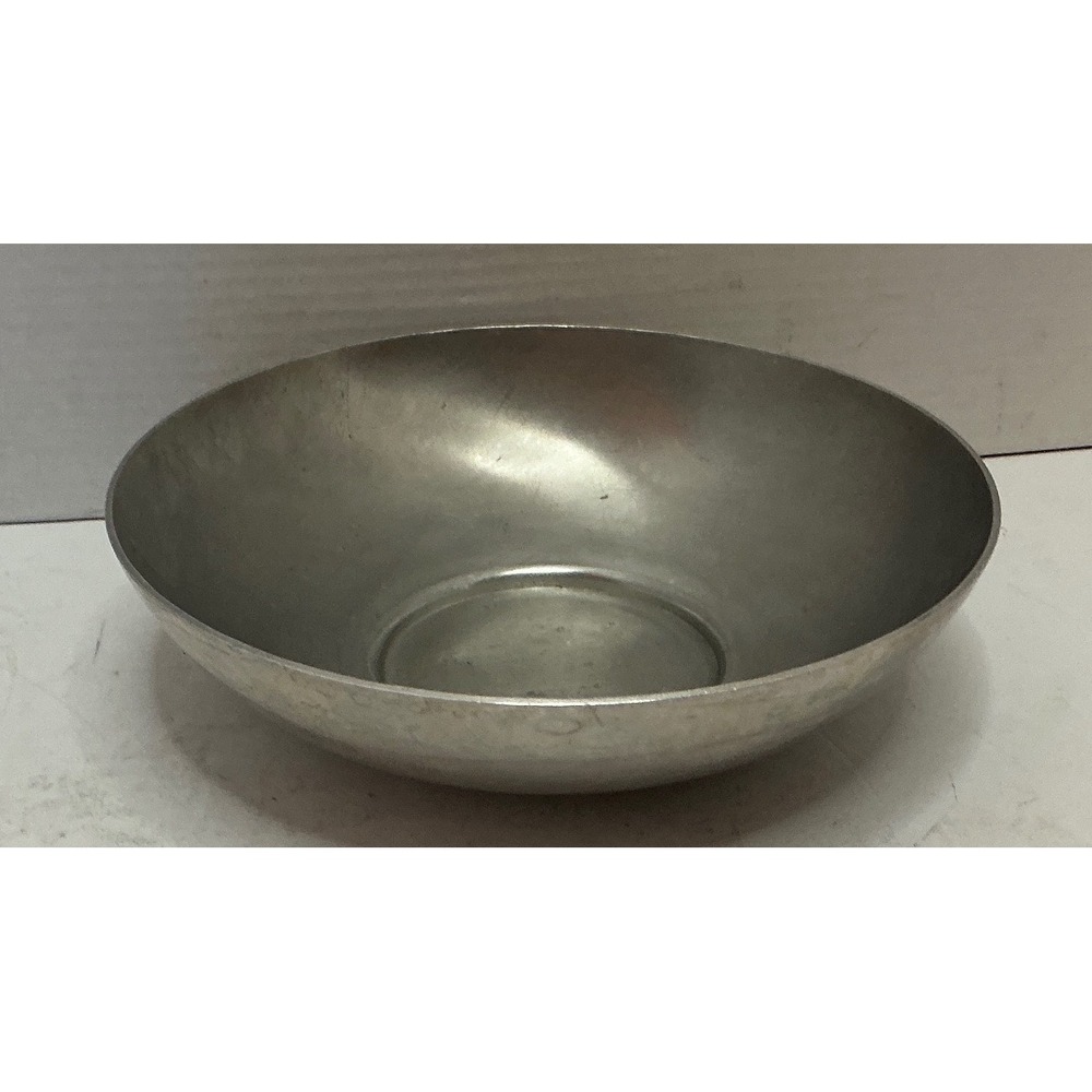 Buenilum Vintage Hammered Aluminum Serving Bowl Mid Century Modern Silver 7 Inch